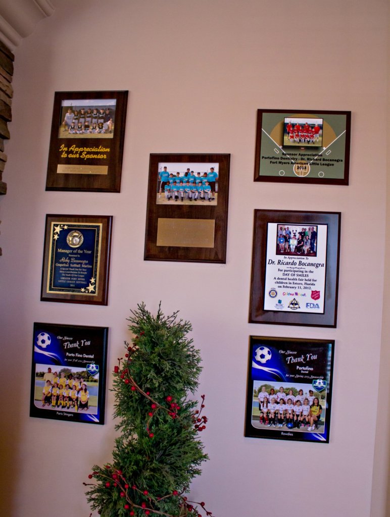 {PRACTICE_NAME} Award Plaques on Display  on office wall